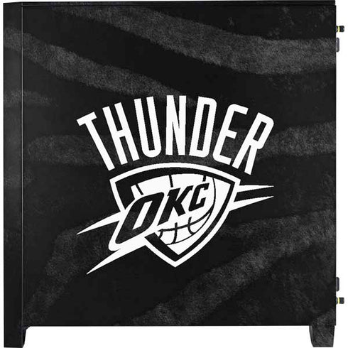 NBA Oklahoma City Thunder Black Animal Print Corsair 4000D Tempered Glass Mid-Tower ATX Case Skin