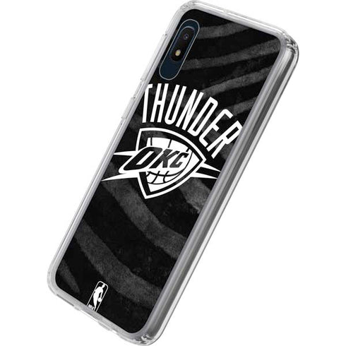 NBA Oklahoma City Thunder Black Animal Print Galaxy A10e Clear Case
