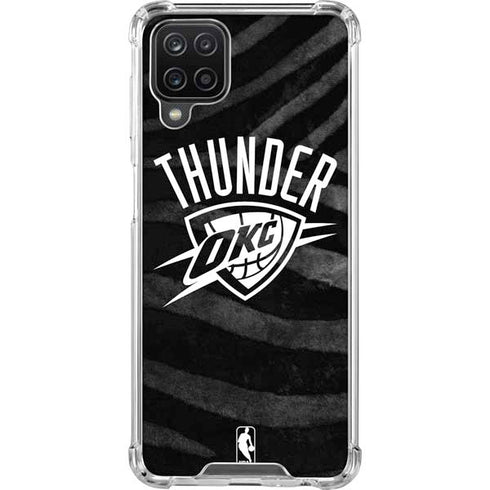 NBA Oklahoma City Thunder Black Animal Print Galaxy A12 Clear Case