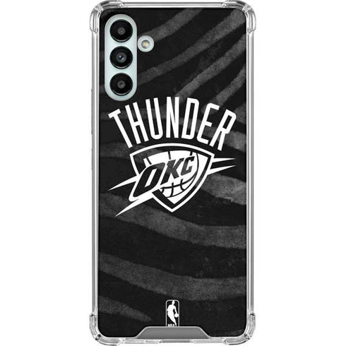 NBA Oklahoma City Thunder Black Animal Print Galaxy A13 5G Clear Case