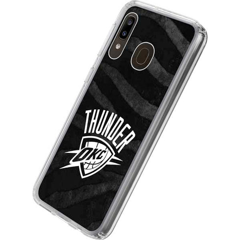 NBA Oklahoma City Thunder Black Animal Print Galaxy A20 Clear Case