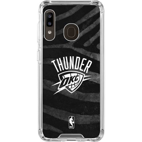 NBA Oklahoma City Thunder Black Animal Print Galaxy A30 Clear Case