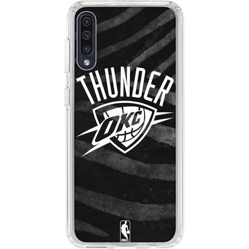 NBA Oklahoma City Thunder Black Animal Print Galaxy A50 Clear Case