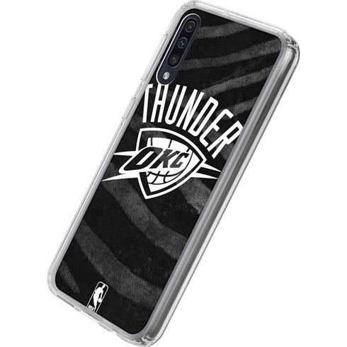 NBA Oklahoma City Thunder Black Animal Print Galaxy A50 Clear Case