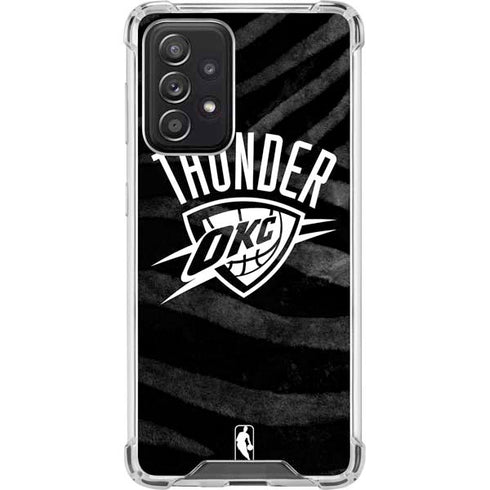 NBA Oklahoma City Thunder Black Animal Print Galaxy A52 5G Clear Case