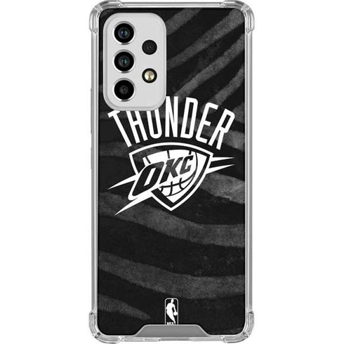 NBA Oklahoma City Thunder Black Animal Print Galaxy A53 5G Clear Case