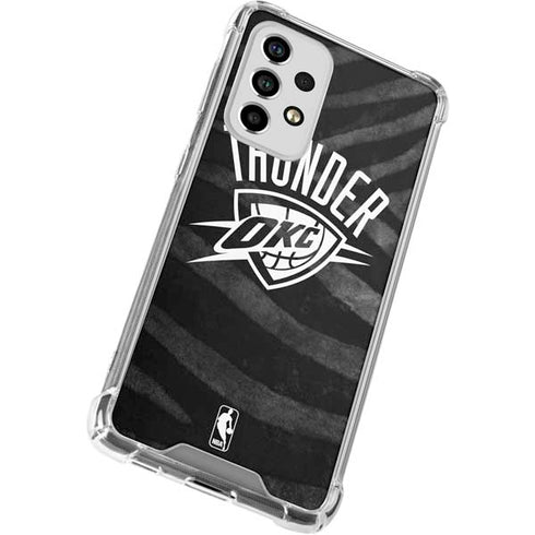 NBA Oklahoma City Thunder Black Animal Print Galaxy A53 5G Clear Case
