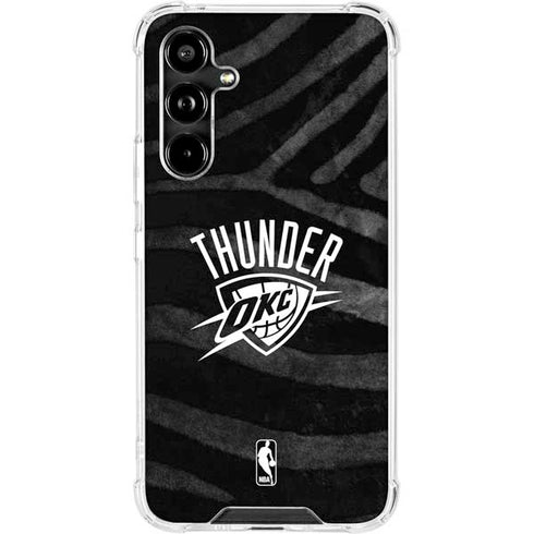 NBA Oklahoma City Thunder Black Animal Print Galaxy A54 5G Clear Case