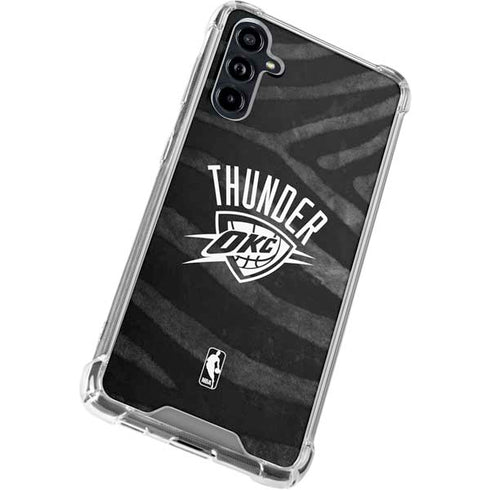 NBA Oklahoma City Thunder Black Animal Print Galaxy A54 5G Clear Case