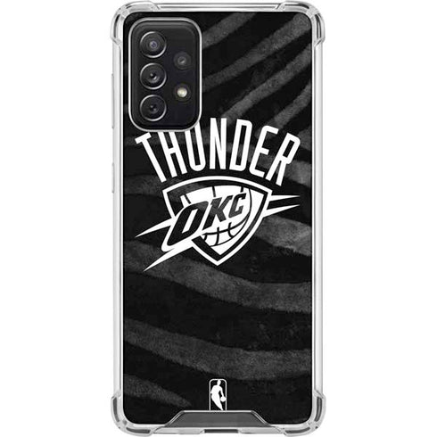 NBA Oklahoma City Thunder Black Animal Print Galaxy A72 5G Clear Case