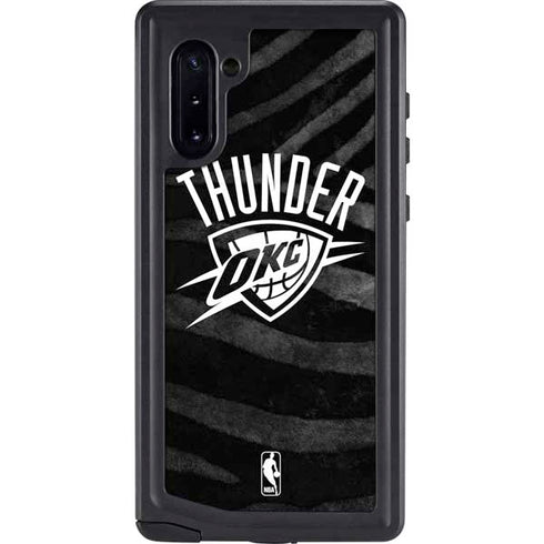 NBA Oklahoma City Thunder Black Animal Print Galaxy Note 10 Waterproof Case