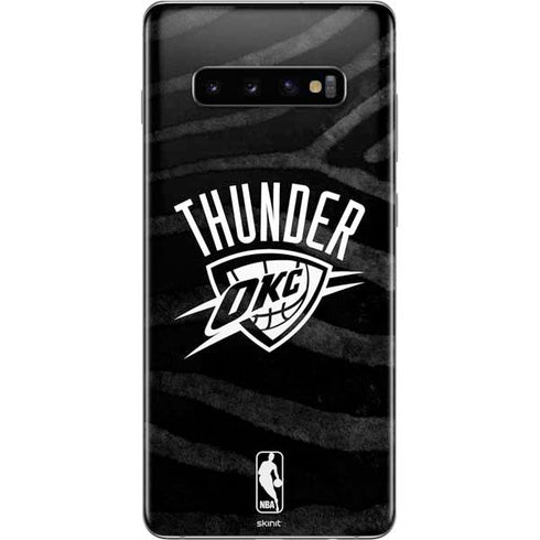 NBA Oklahoma City Thunder Black Animal Print Galaxy S10 Plus Skin