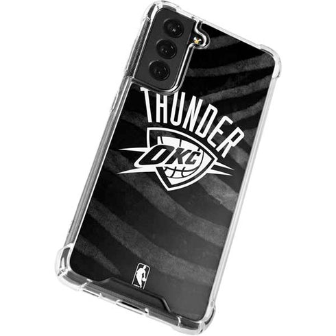 NBA Oklahoma City Thunder Black Animal Print Galaxy S21 FE Clear Case