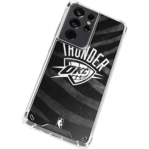NBA Oklahoma City Thunder Black Animal Print Galaxy S21 Ultra 5G Clear Case