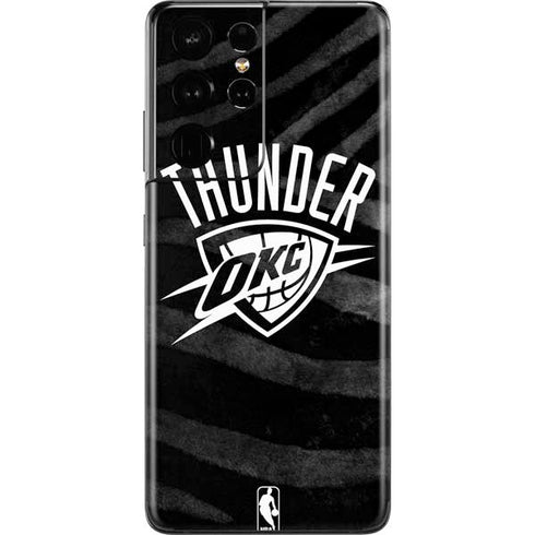 NBA Oklahoma City Thunder Black Animal Print Galaxy S21 Ultra 5G Skin