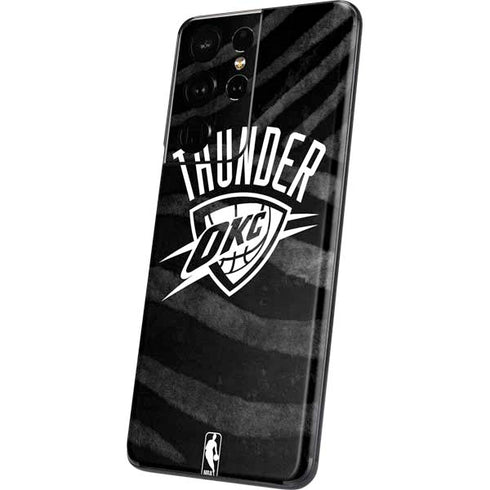 NBA Oklahoma City Thunder Black Animal Print Galaxy S21 Ultra 5G Skin