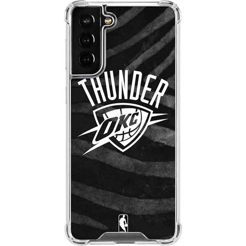 NBA Oklahoma City Thunder Black Animal Print Galaxy S22 Plus Clear Case