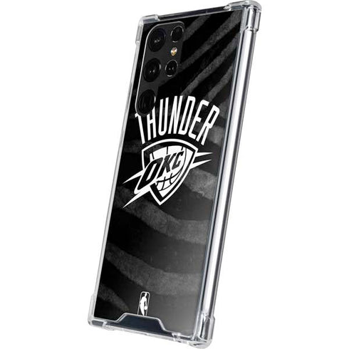 NBA Oklahoma City Thunder Black Animal Print Galaxy S22 Ultra Clear Case