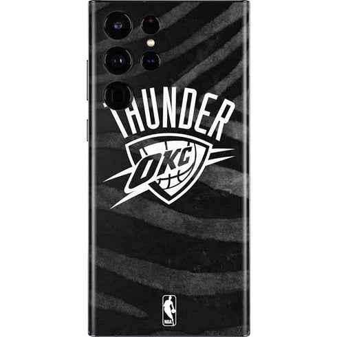 NBA Oklahoma City Thunder Black Animal Print Galaxy S22 Ultra Skin