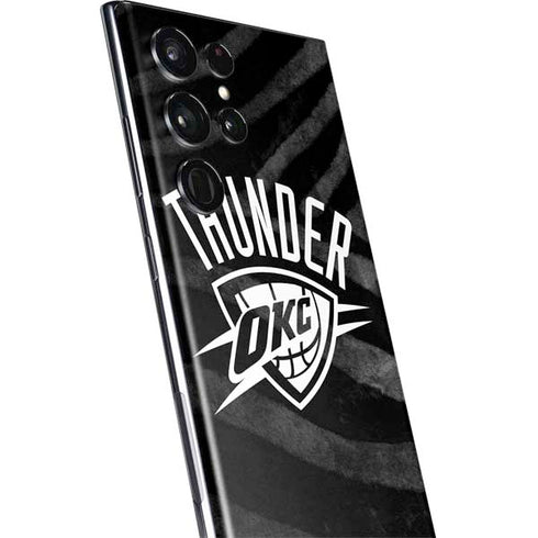 NBA Oklahoma City Thunder Black Animal Print Galaxy S22 Ultra Skin