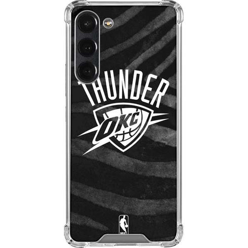 NBA Oklahoma City Thunder Black Animal Print Galaxy S23 Plus Clear Case