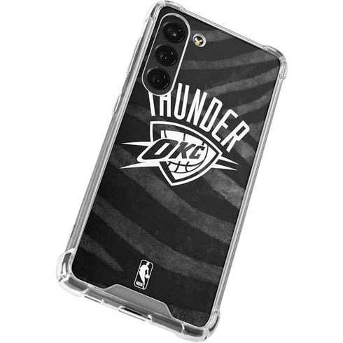 NBA Oklahoma City Thunder Black Animal Print Galaxy S23 Plus Clear Case