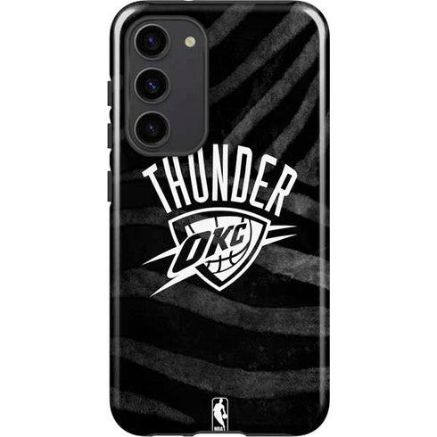 NBA Oklahoma City Thunder Black Animal Print Galaxy S23 Plus Pro Case