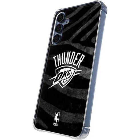 NBA Oklahoma City Thunder Black Animal Print Galaxy S24 Clear Case