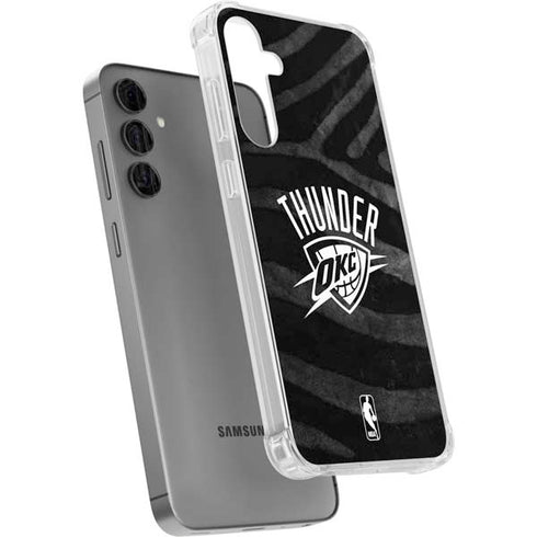 NBA Oklahoma City Thunder Black Animal Print Galaxy S24 Plus Clear Case