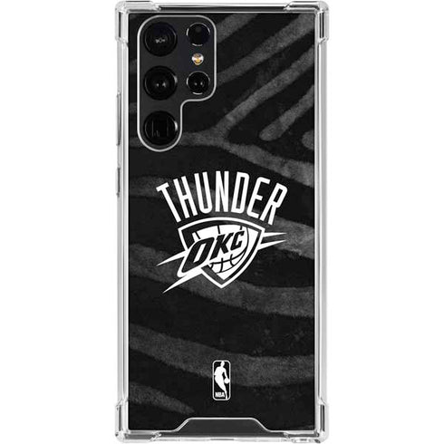 NBA Oklahoma City Thunder Black Animal Print Galaxy S24 Ultra Clear Case