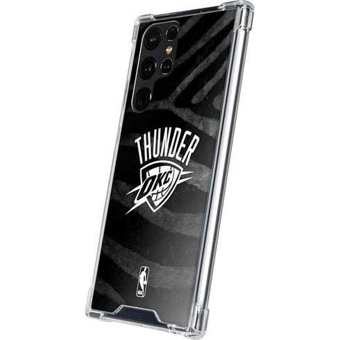 NBA Oklahoma City Thunder Black Animal Print Galaxy S24 Ultra Clear Case