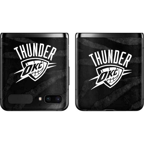 NBA Oklahoma City Thunder Black Animal Print Galaxy Z Flip Skin