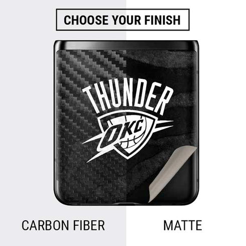NBA Oklahoma City Thunder Black Animal Print Galaxy Z Flip Skin