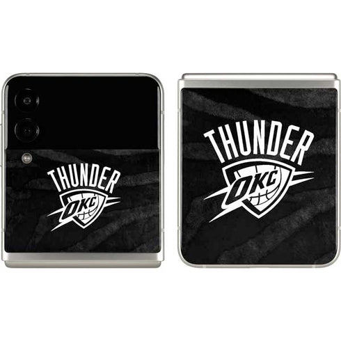 NBA Oklahoma City Thunder Black Animal Print Galaxy Z Flip3 5G Skin
