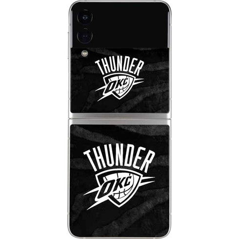 NBA Oklahoma City Thunder Black Animal Print Galaxy Z Flip3 5G Skin