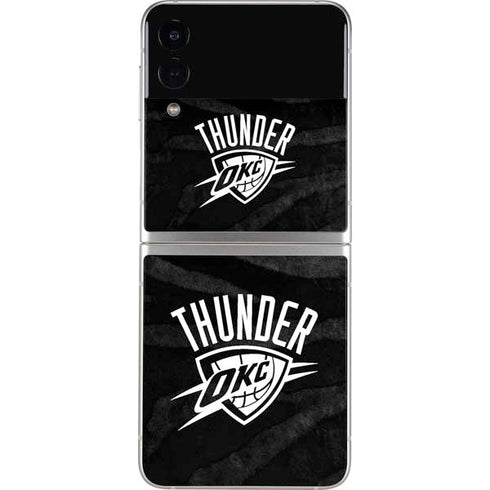 NBA Oklahoma City Thunder Black Animal Print Galaxy Z Flip4 5G Skin