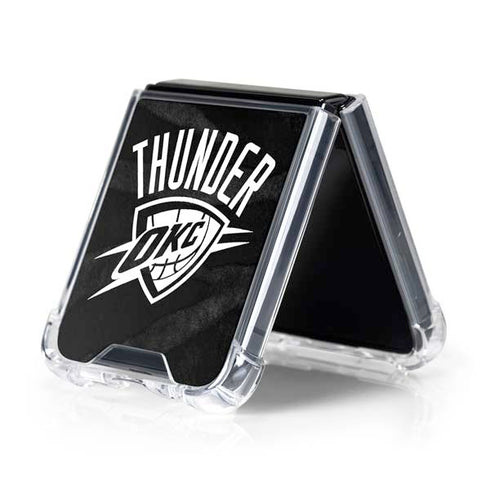 NBA Oklahoma City Thunder Black Animal Print Galaxy Z Flip5 5G Clear Case