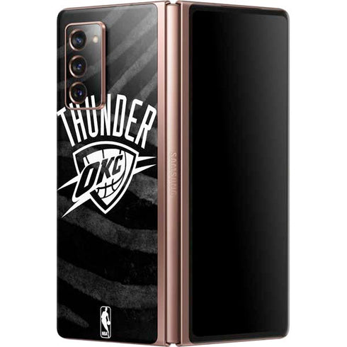 NBA Oklahoma City Thunder Black Animal Print Galaxy Z Fold2 5G Skin