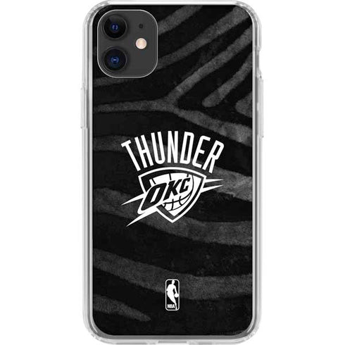 NBA Oklahoma City Thunder Black Animal Print iPhone 11 Clear Case