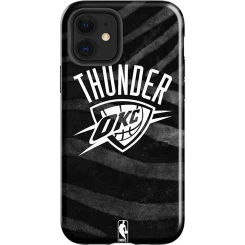 NBA Oklahoma City Thunder Black Animal Print iPhone 12 Impact Case