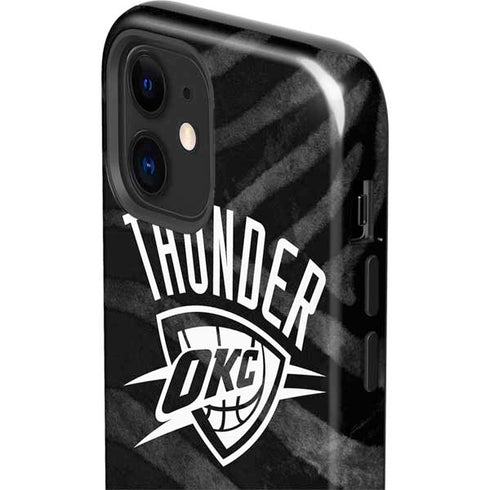 NBA Oklahoma City Thunder Black Animal Print iPhone 12 Impact Case