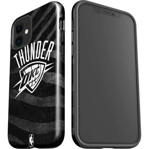 NBA Oklahoma City Thunder Black Animal Print iPhone 12 Impact Case