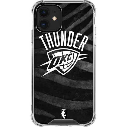 NBA Oklahoma City Thunder Black Animal Print iPhone 12 Mini Clear Case