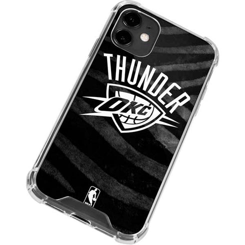 NBA Oklahoma City Thunder Black Animal Print iPhone 12 Mini Clear Case