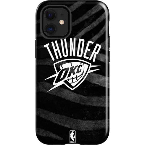NBA Oklahoma City Thunder Black Animal Print iPhone 12 Mini Impact Case