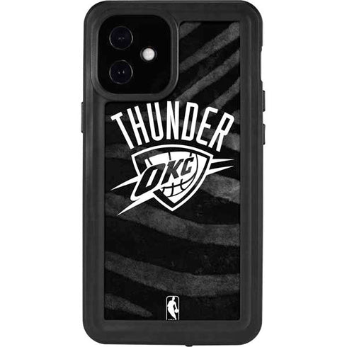 NBA Oklahoma City Thunder Black Animal Print iPhone 12 Mini Waterproof Case