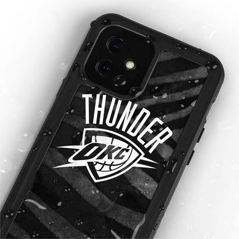 NBA Oklahoma City Thunder Black Animal Print iPhone 12 Mini Waterproof Case