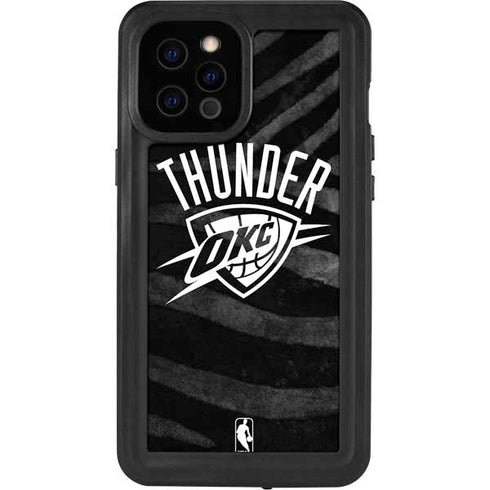 NBA Oklahoma City Thunder Black Animal Print iPhone 12 Pro Max Waterproof Case