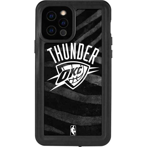NBA Oklahoma City Thunder Black Animal Print iPhone 12 Pro Waterproof Case