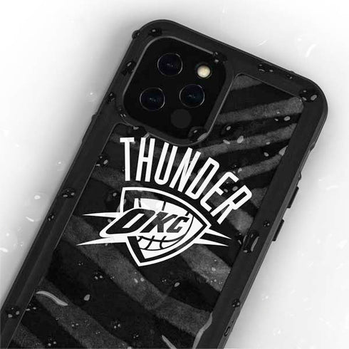 NBA Oklahoma City Thunder Black Animal Print iPhone 12 Pro Waterproof Case